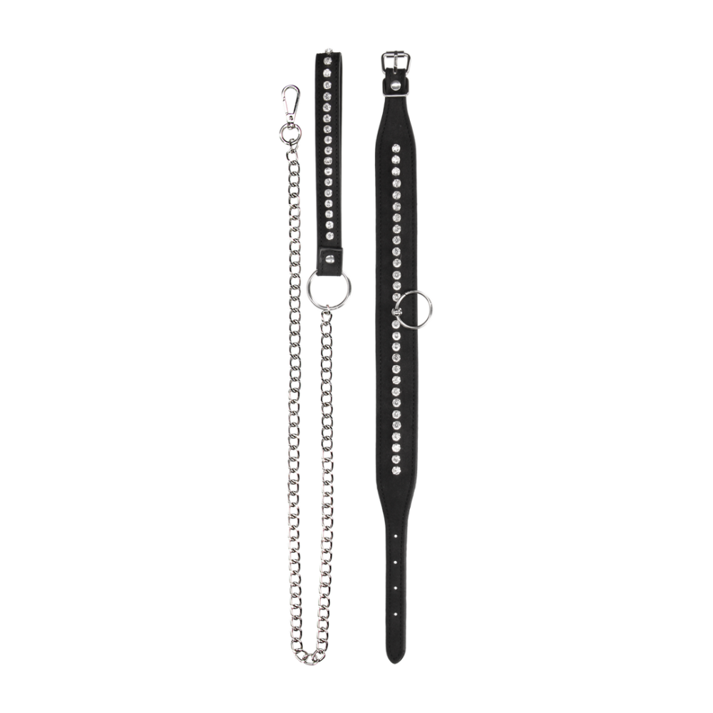 Diamanten Halsband met Leash - Afbeelding 5