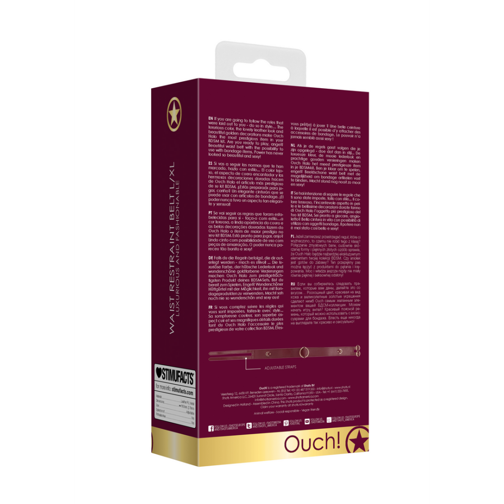 Waist Belt with Bondage Rings - L/XL - Afbeelding 3