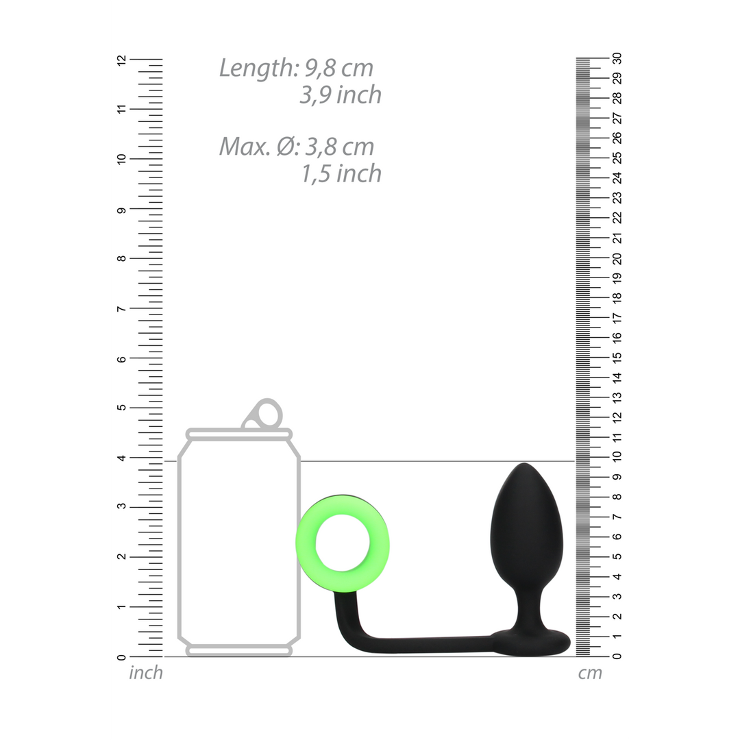 Buttplug met Cockring - Glow in the Dark - Afbeelding 5