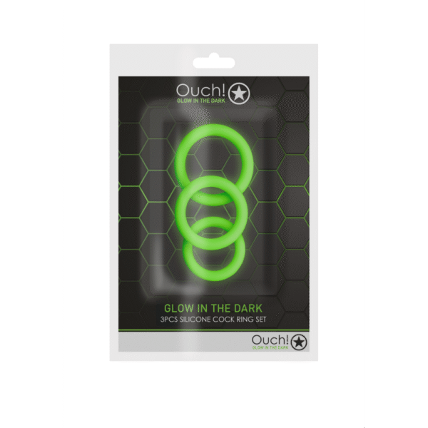 Cockring Set - Glow in the Dark - 3 Stuks - Afbeelding 2
