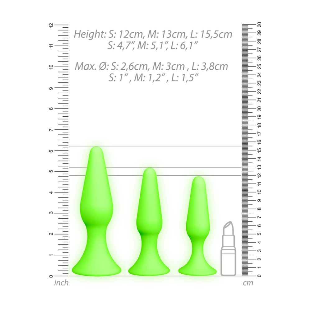 Butt Plug Set - Glow in the Dark - Afbeelding 5