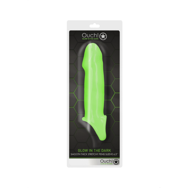 Gladde Dikke Rekbare Penis Huls - Glow in the Dark - Afbeelding 2