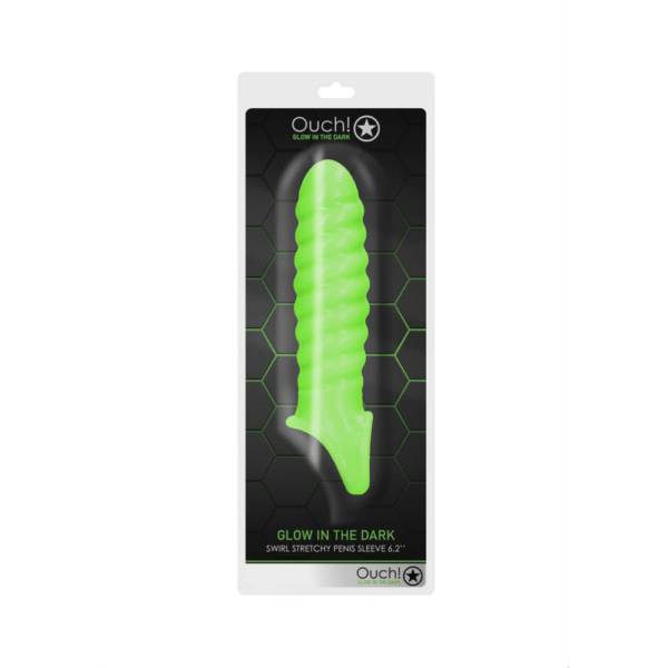 Swirl Rekbare Penis Sheath - Glow in the Dark - Afbeelding 2