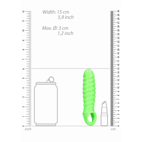 Swirl Rekbare Penis Sheath - Glow in the Dark - Afbeelding 5
