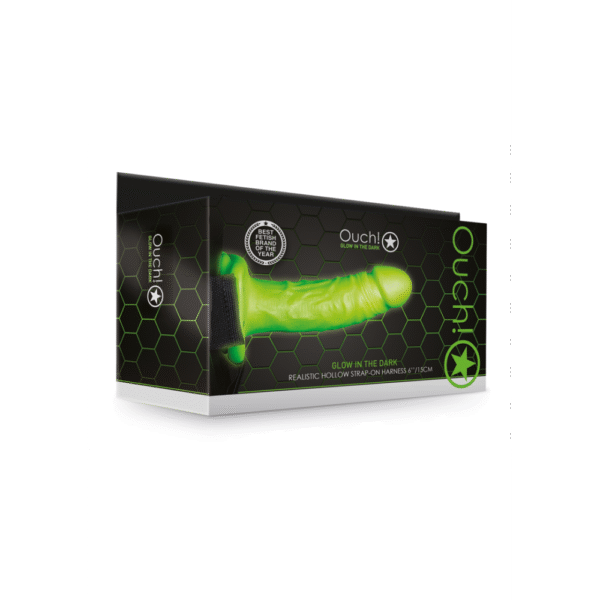 Realistische Strap-On Harnas - Glow in the Dark - 7 / 18 cm - Afbeelding 2