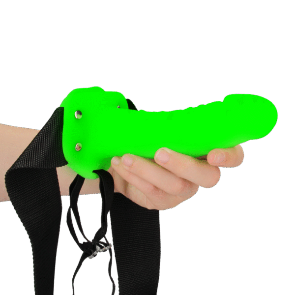 Realistische Strap-On Harnas - Glow in the Dark - 7 / 18 cm - Afbeelding 5