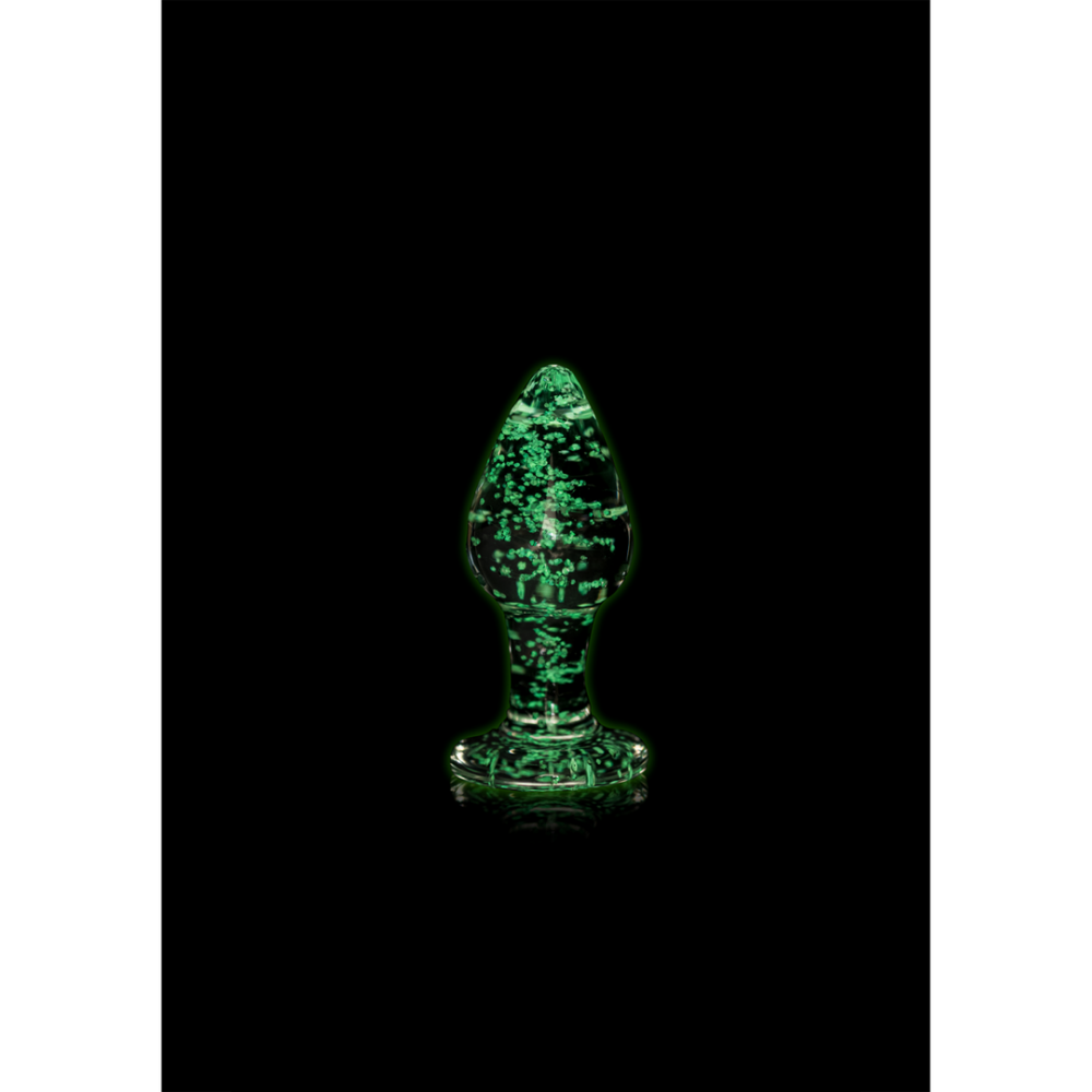 Glas Buttplug - Glow in the Dark - Klein
