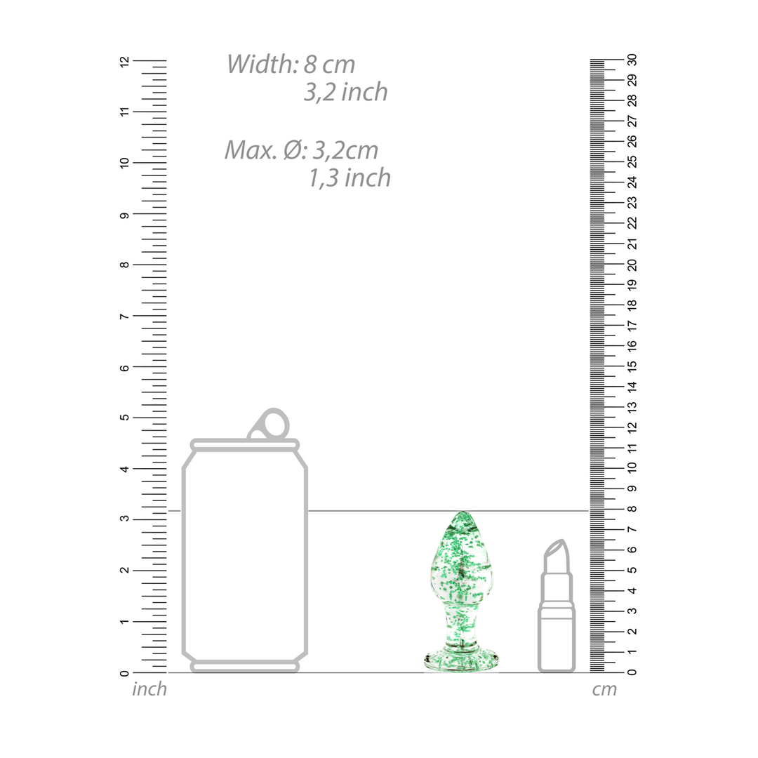 Glazen Butt Plug - Glow in the Dark - Medium - Afbeelding 5