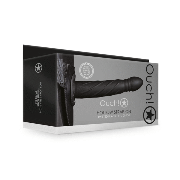 Twisted Hollow Strap-On - 20 cm - Zwart - Afbeelding 2