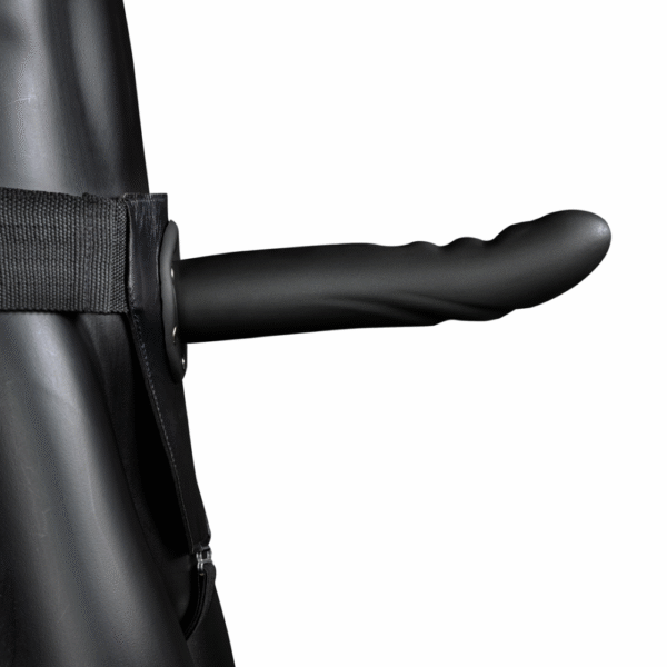 Getextureerde Gebogen Holle Strap-On - 8 / 20 cm - Zwart - Afbeelding 4