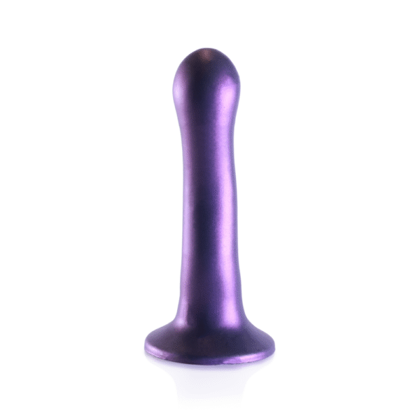 Ultra Soft Silicone Curvy G-Spot Dildo - 7'' / 17 cm - Metallic Purple - Afbeelding 3
