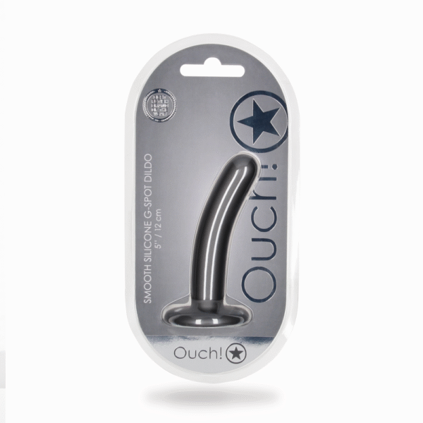 Zachte Siliconen G-Spot Dildo - 5'' / 12 cm - Gunmetal - Afbeelding 2
