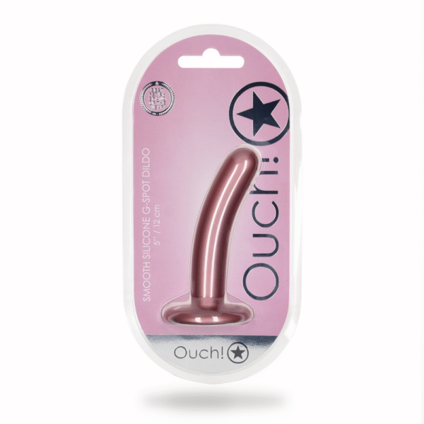 Smooth Silicone G-Spot Dildo - 5'' / 12 cm - Roségoud - Afbeelding 2