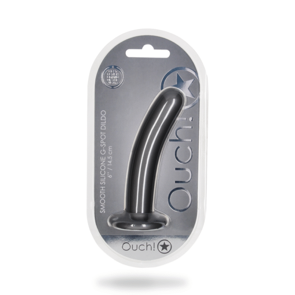 Zachte Silicone G-Spot Dildo - 6'' / 14,5 cm - Gunmetal - Afbeelding 2