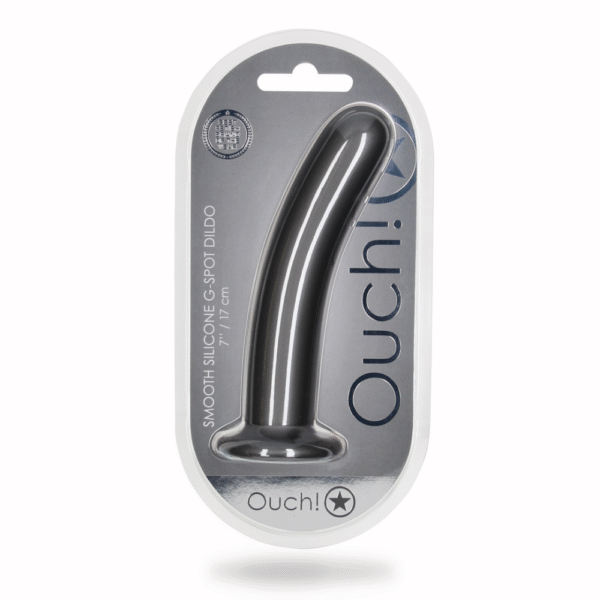 Zachte Siliconen G-Spot Dildo - 7'' / 17 cm - Gunmetal - Afbeelding 2