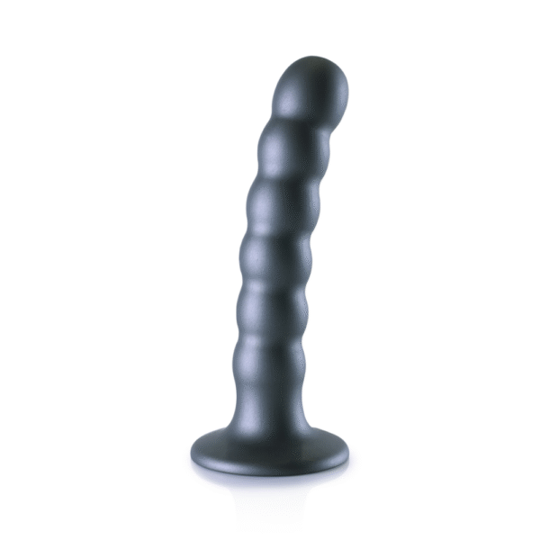 Gekraalde Siliconen G-Spot Dildo - 5'' / 13 cm - Gunmetal - Afbeelding 3