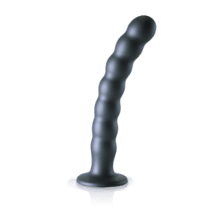 Beaded Silicone G-Spot Dildo - 8'' / 20,5 cm - Gunmetal