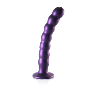 Gekralde Silicone G-Spot Dildo - 8'' / 20,5 cm - Metallic Paars