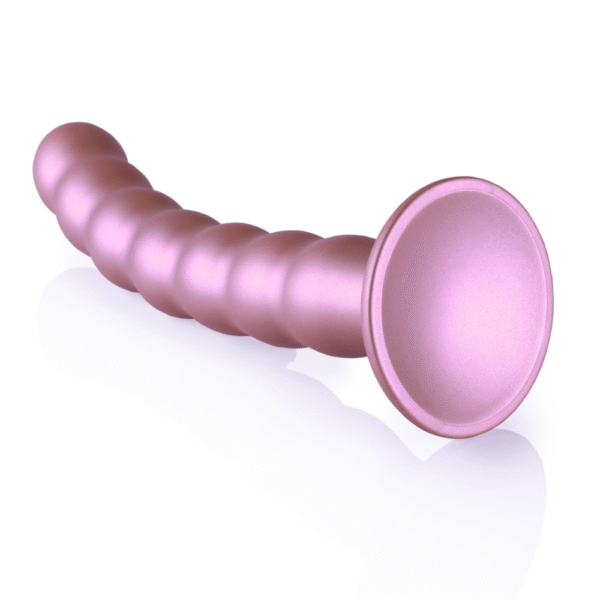 Beaded Silicone G-Spot Dildo - 8'' / 20,5 cm - Rosé Goud - Afbeelding 5