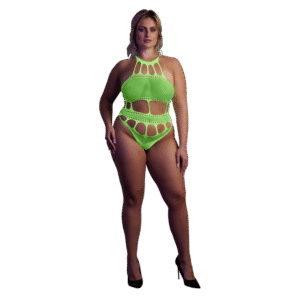 Body met Griekse Halslijn - Plus Size - Neon Groen