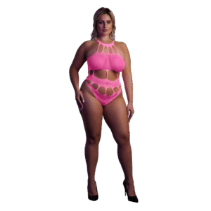Body met Griekse Halslijn - Grote Maten - Neon Roze