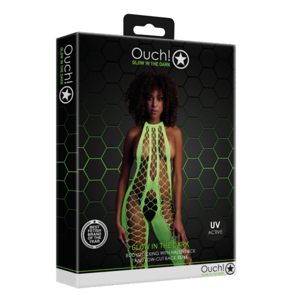 Bodystocking met Halterneck - One Size - Neon Groen - Afbeelding 2