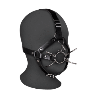 Hoofdharnas met Spider Gag en Neus Haken - Zwart