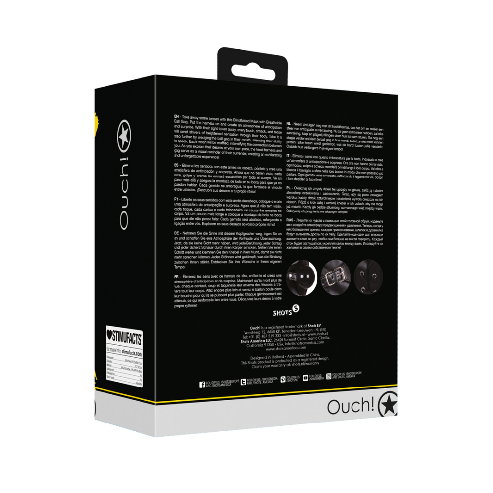 Blindfolded Mask met Ademend Ball Gag - Zwart - Afbeelding 3