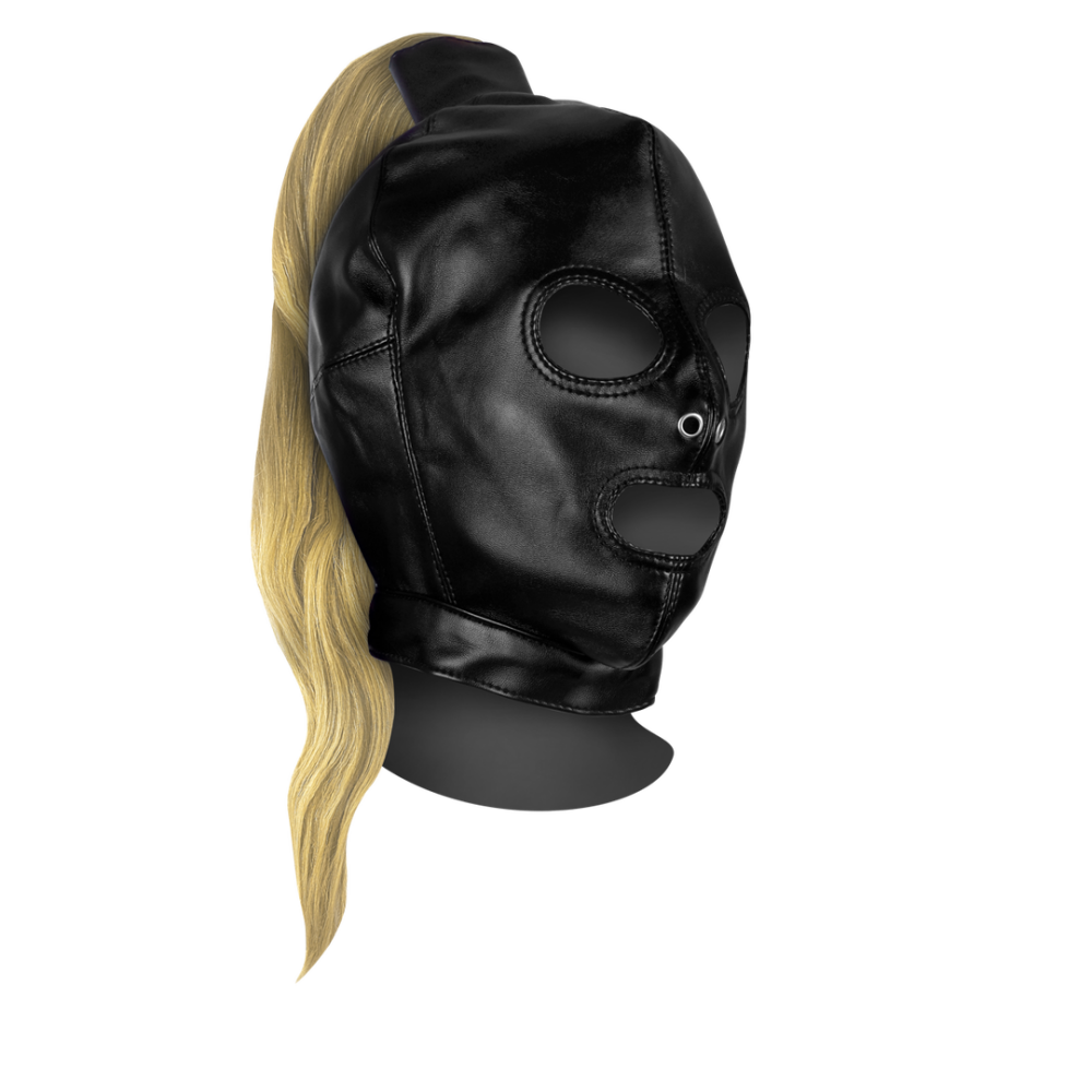 Mask met Blonde Ponytail - Zwart
