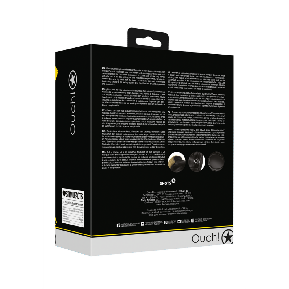 Mask met Blonde Ponytail - Zwart - Afbeelding 3