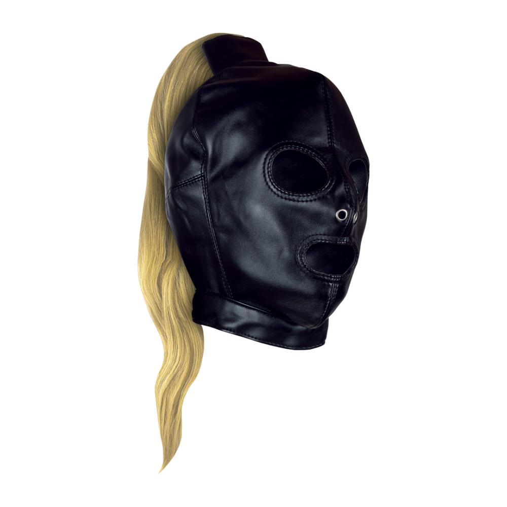 Mask met Blonde Ponytail - Zwart - Afbeelding 4