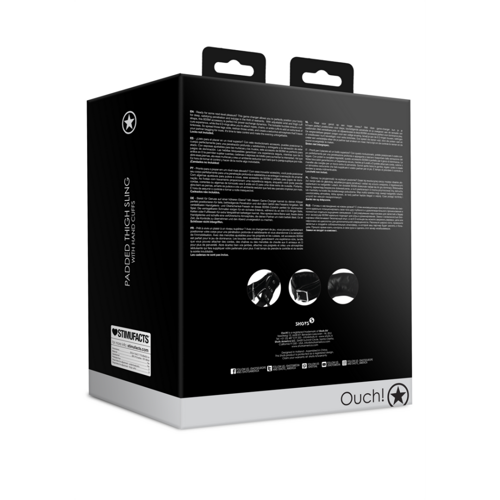 Gewatteerde Dij Sling met Handboeien - Zwart - Afbeelding 3