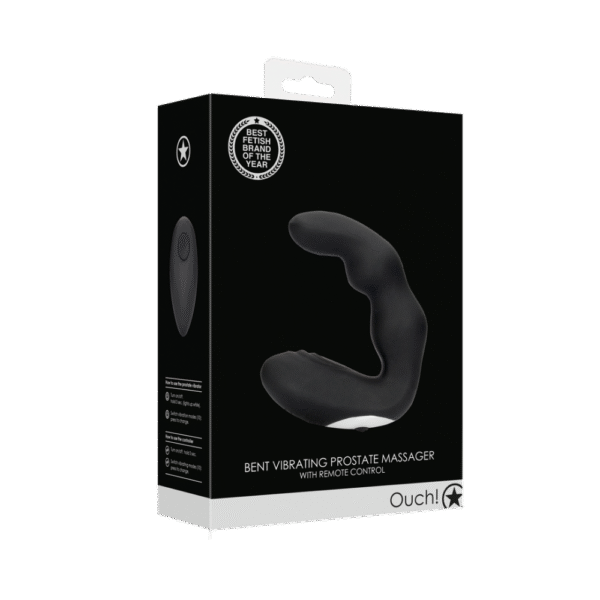 Gebogen Vibrerende Prostaatmassager met Afstandsbediening - Zwart - Afbeelding 2