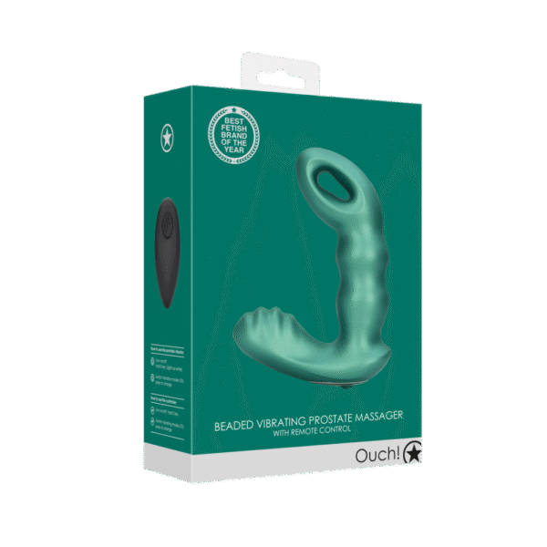 Kralen Vibrerende Prostaat Massager met Afstandsbediening - Metallic Groen - Afbeelding 2
