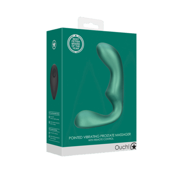 Puntige Vibrerende Prostaatmassage met Afstandsbediening - Metallic Groen - Afbeelding 2