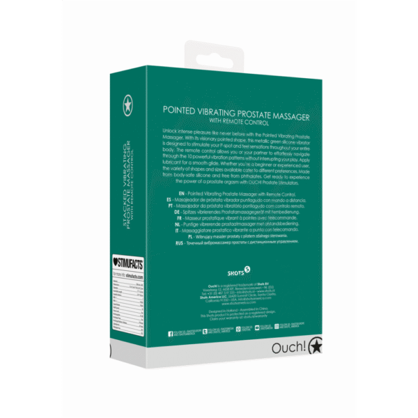 Puntige Vibrerende Prostaatmassage met Afstandsbediening - Metallic Groen - Afbeelding 3