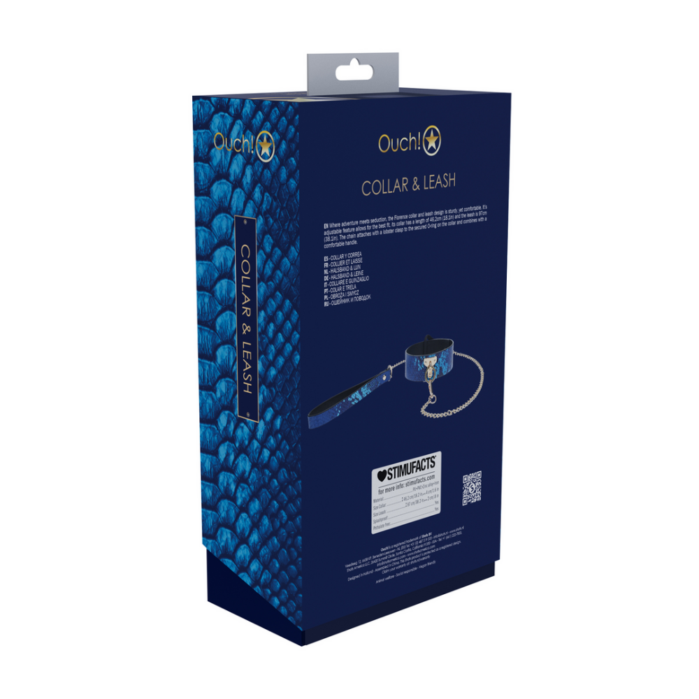 Florence Collectie - Halsband met Leash - Blauw - Afbeelding 3