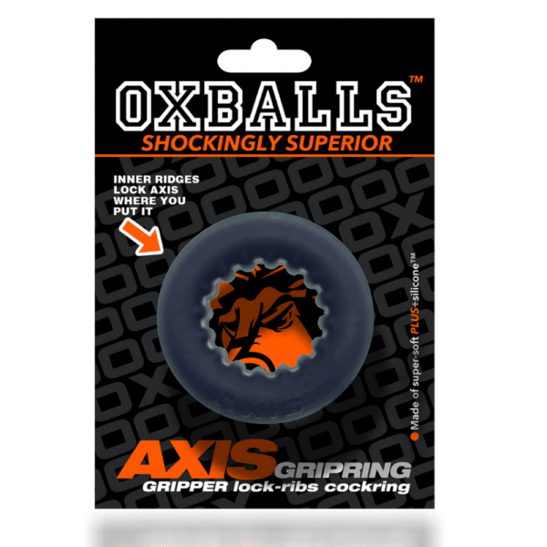 Axis - Inner Ribbed Griphold Cockring - Black Ice - Afbeelding 2