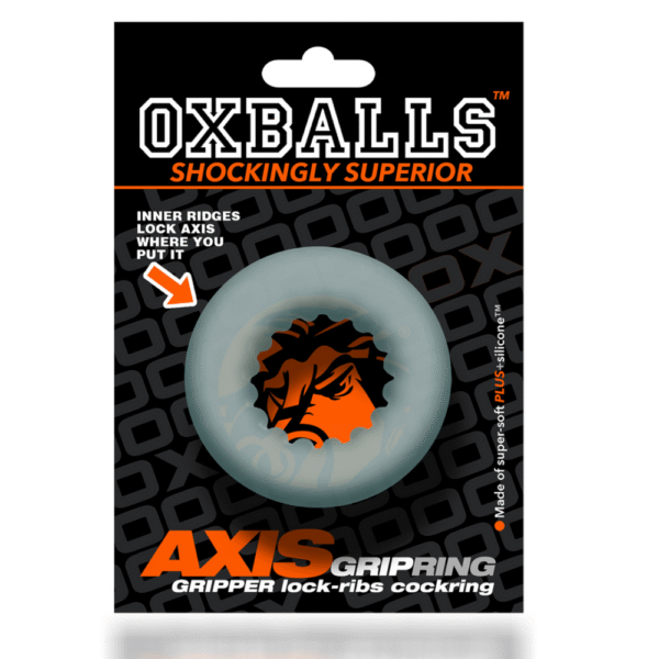 Axis - Inner Ribbed Griphold Cockring - Duidelijk IJs - Afbeelding 2