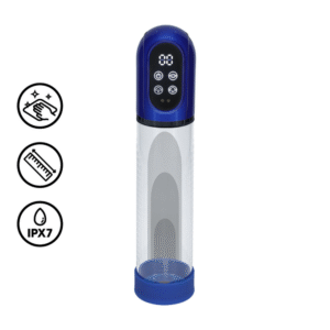 Engage - Automatische Waterdichte Penis Pomp en Masturbator - Metallic Blauw