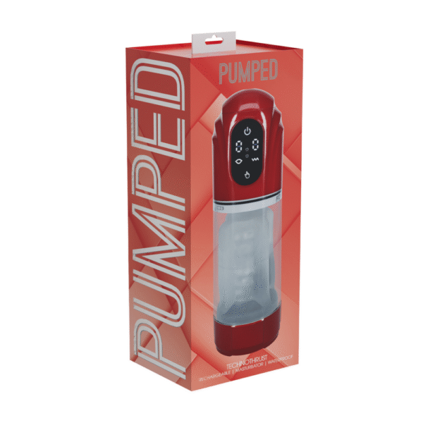 TechnoThrust - Automatische Waterdichte Masturbator Pomp - Metallic Rood - Afbeelding 2