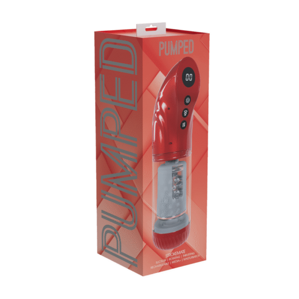 StrokeMate - Suction Rotation and Thrusting Masturbator Pump - Metallic Red - Afbeelding 2