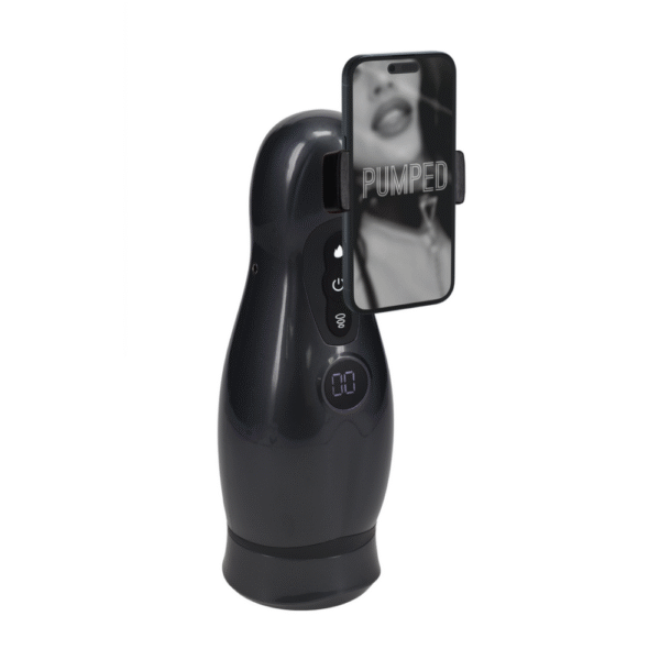 Virtuo - Suction and Vibration Masturbator Pump with Phone Attachment - Gun Metal - Afbeelding 5