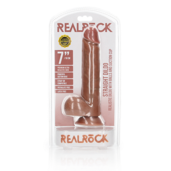 Rechtdoor Realistische Dildo met Ballen en Zuignap - 7 / 18 cm - Afbeelding 2