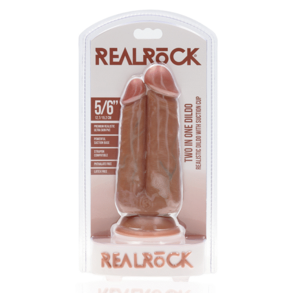 Twee in Een Dildo 5/6 - 12,7/15,2 cm - Tan - Afbeelding 2