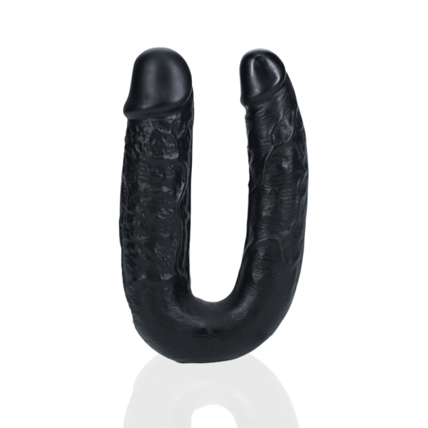 U Vormige Dubbele Dildo 5 / 12,7 cm - Zwart - Afbeelding 4
