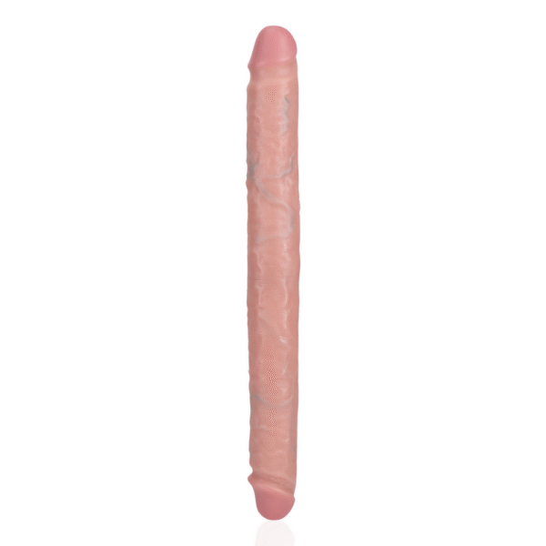 Slim Dubbel Eindige Dildo 14 / 35,6 cm - Vleeskleurig - Afbeelding 5