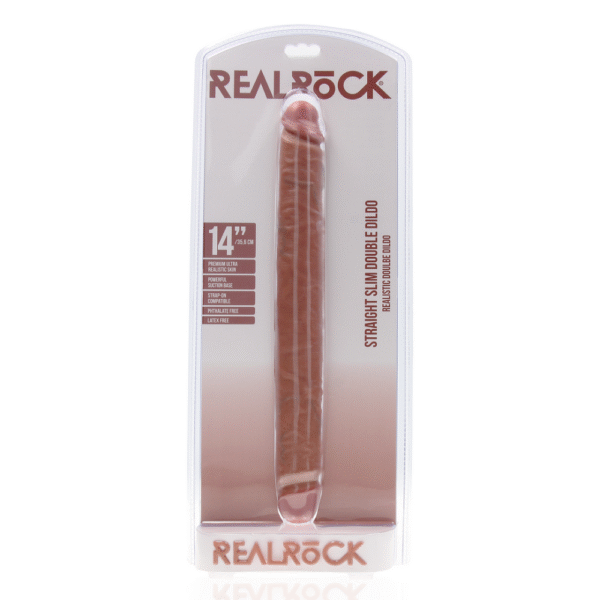Slim Double Ended Dong 14 / 35,6 cm - Tan - Afbeelding 2