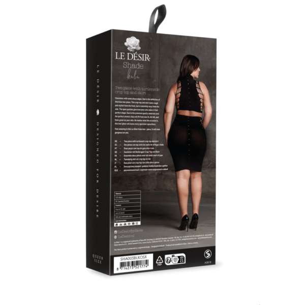 Kala XXXVII - Twee Delige Set met Coltrui, Crop Top en Rok - Plus Size - Afbeelding 3