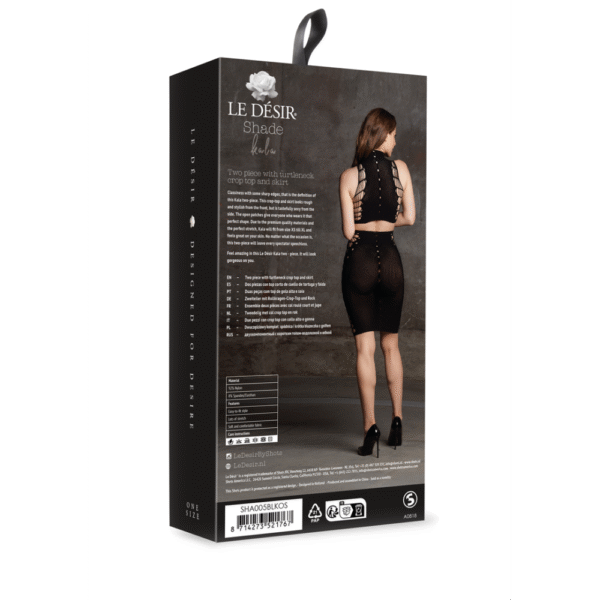 Kala XXXVII - Twee-delige set met coltrui, crop top en rok - One Size - Afbeelding 3